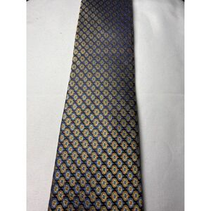 J S A Bank Reserve Mens 100 Percent‎ Silk Hand Made Geometric Pattern Necktie